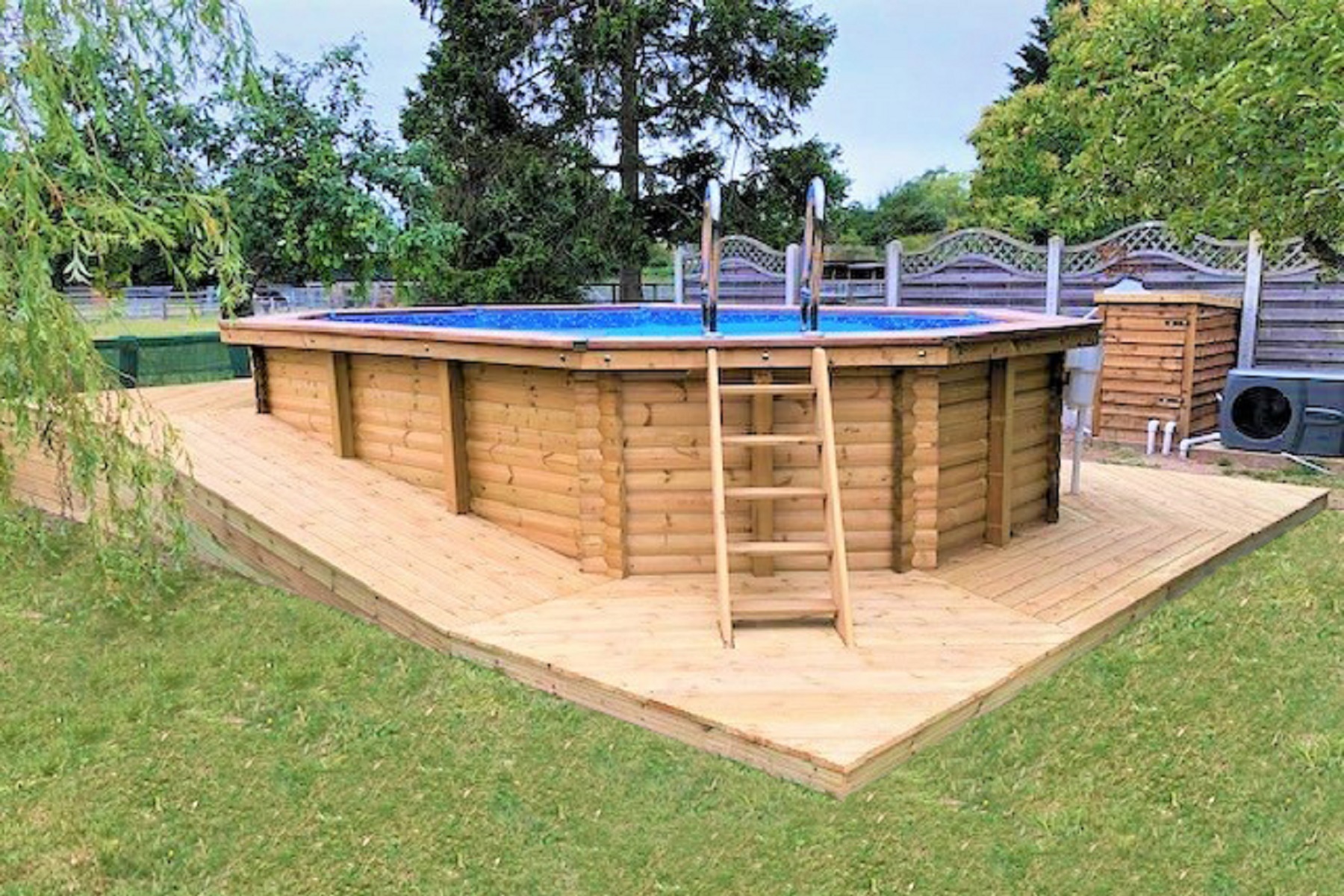 Certikin wooden pool in family garden