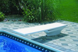 8ft Frontier III diving board + Flyte Deck stand - white photo