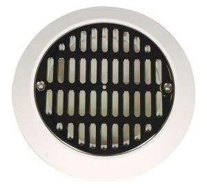 Stainless steel main drain grille w/c screws & flange - white photo